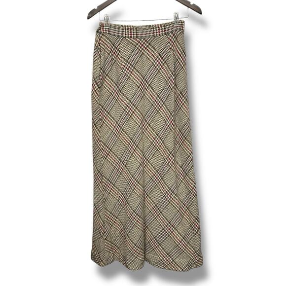 Koret Vintage Maxi Skirt Flare Plaid Wool Blend Academia Old Money Regency 26" - Picture 15 of 16